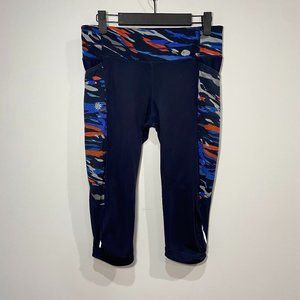Athleta Women's Capri Spandex Navy Blue With Camo Print Size Small